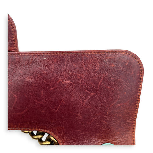 Perfect Edge Shoulder Bag Red in Calfskin, Gold hardware