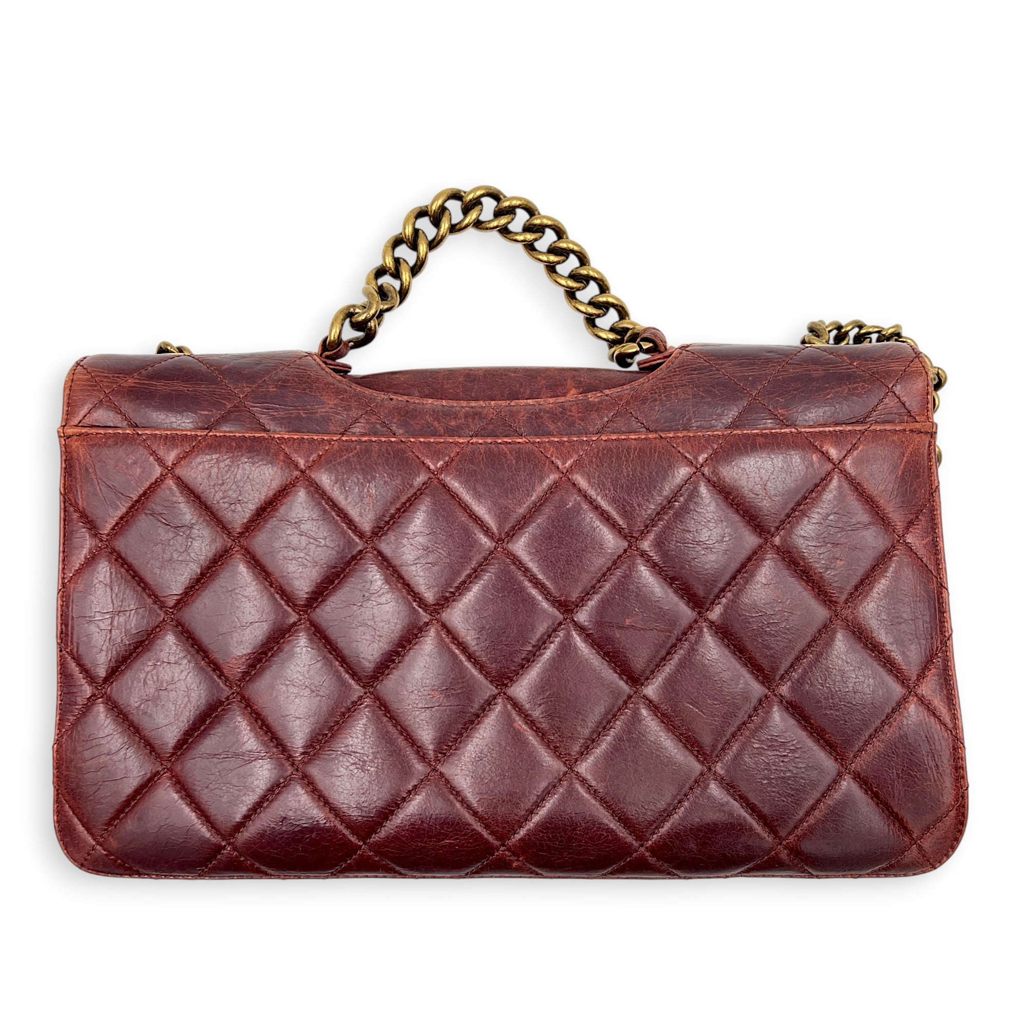 Perfect Edge Shoulder Bag Red in Calfskin, Gold hardware