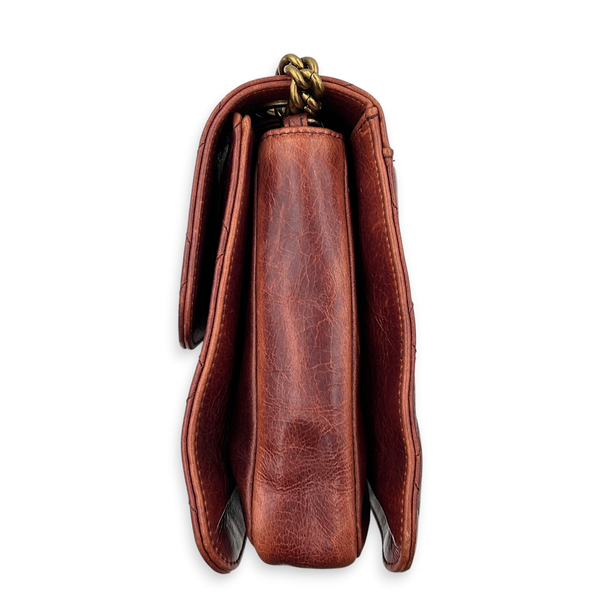 Perfect Edge Shoulder Bag Red in Calfskin, Gold hardware