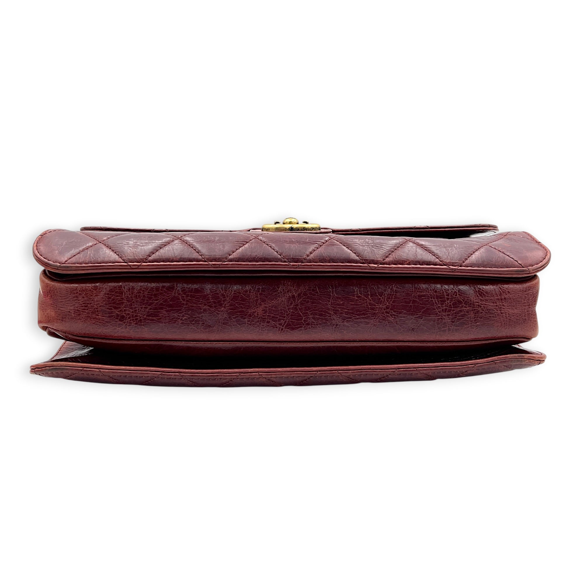 Perfect Edge Shoulder Bag Red in Calfskin, Gold hardware