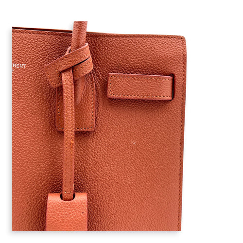 Sac de Jour Top Handle Bag Small Brick Red in Calfskin, Silver hardware
