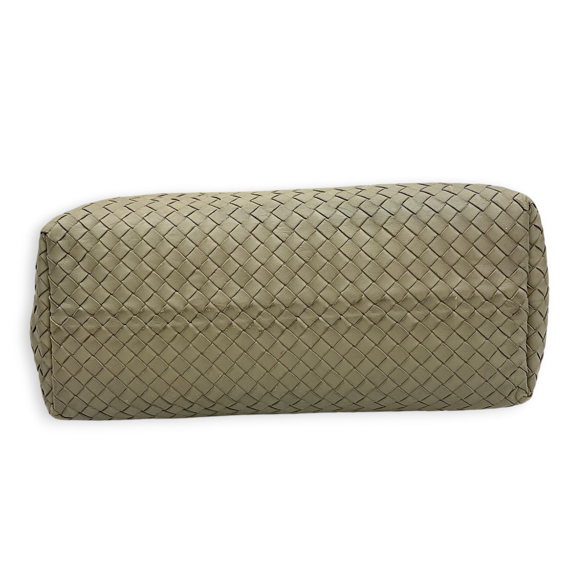 Intrecciato Shoulder Bag Grey in Intrecciato Leather, Gunmetal hardware