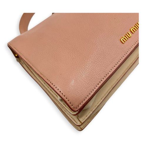 Madras Top Handle Bag Pink in Goat Leather, Gold hardware