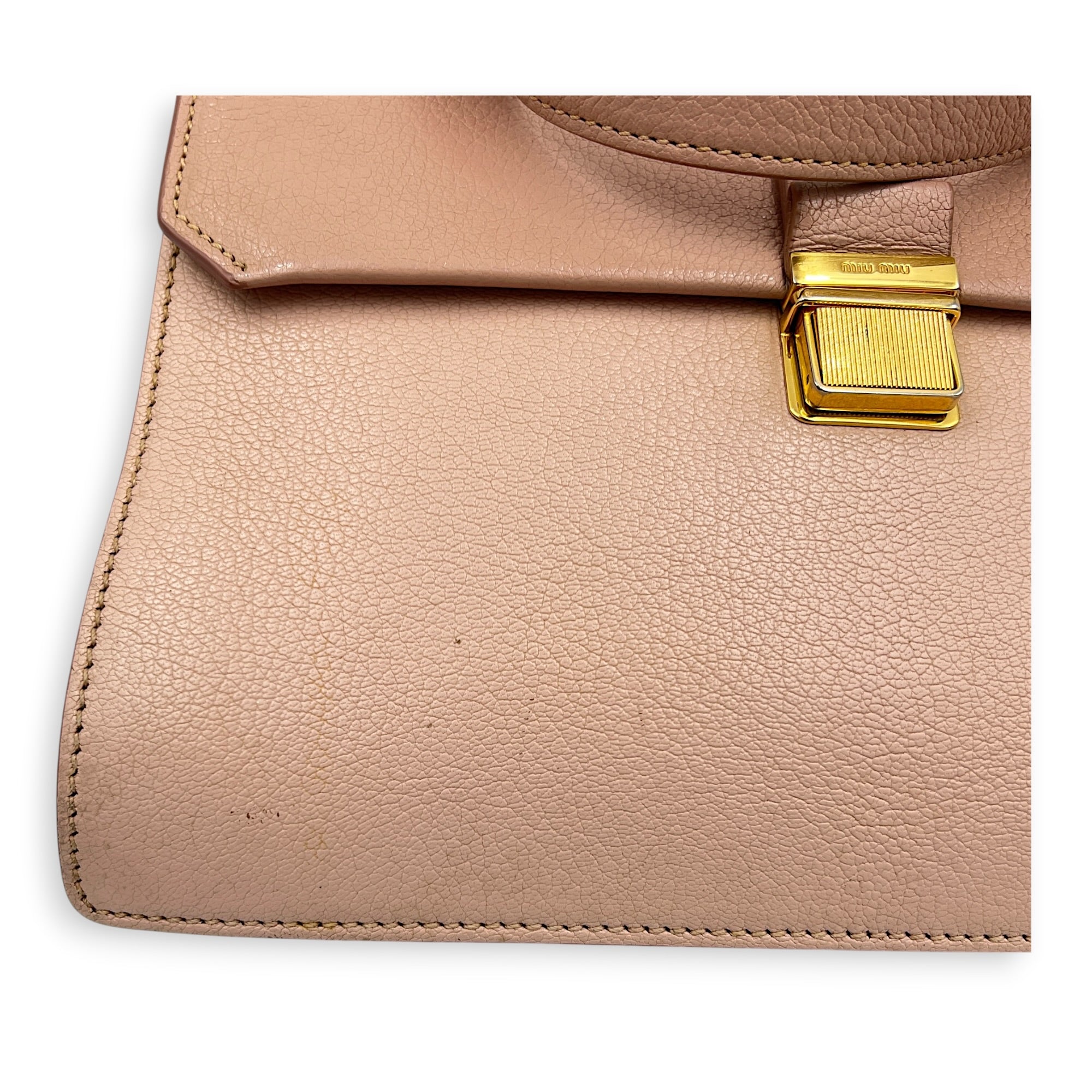Madras Top Handle Bag Pink in Goat Leather, Gold hardware