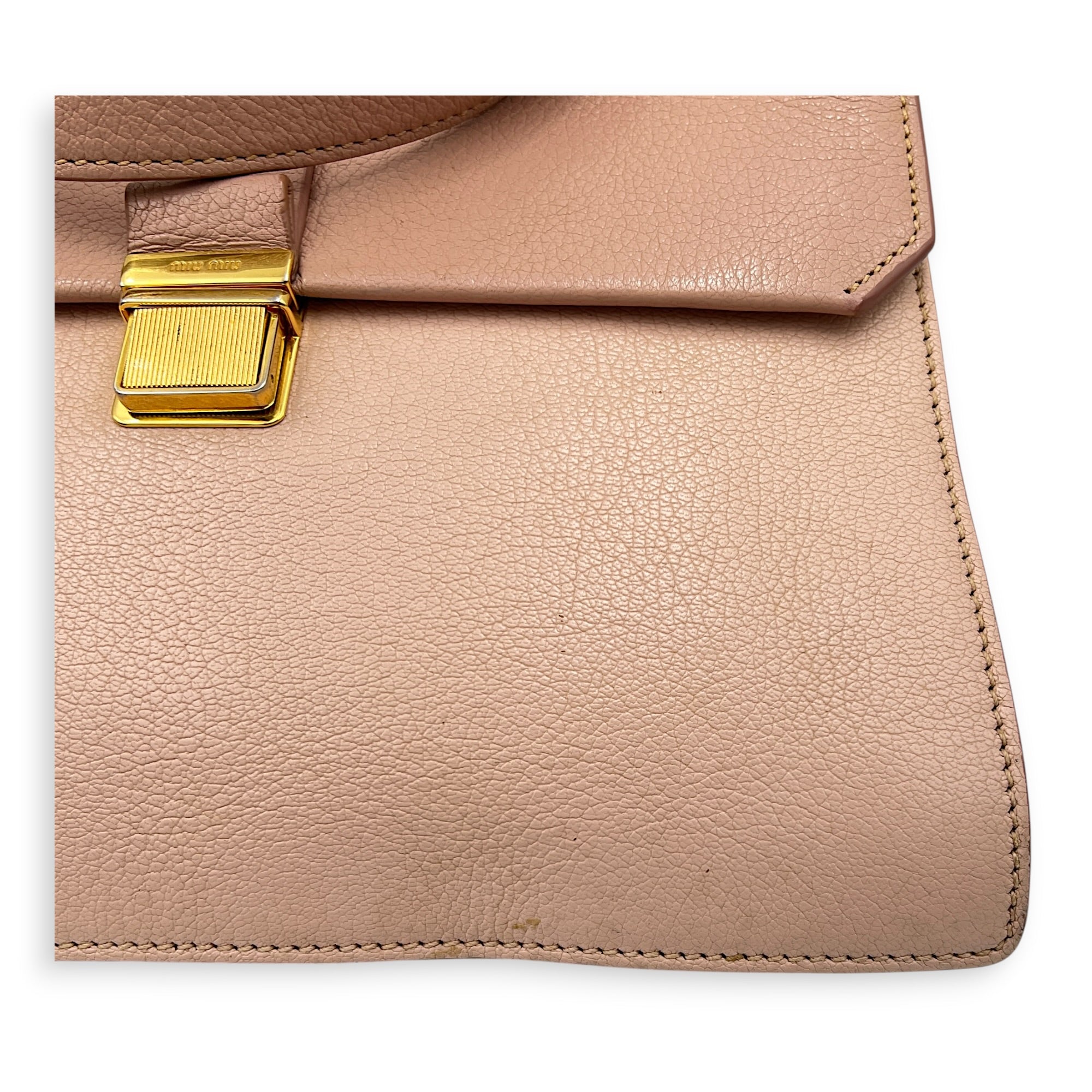Madras Top Handle Bag Pink in Goat Leather, Gold hardware