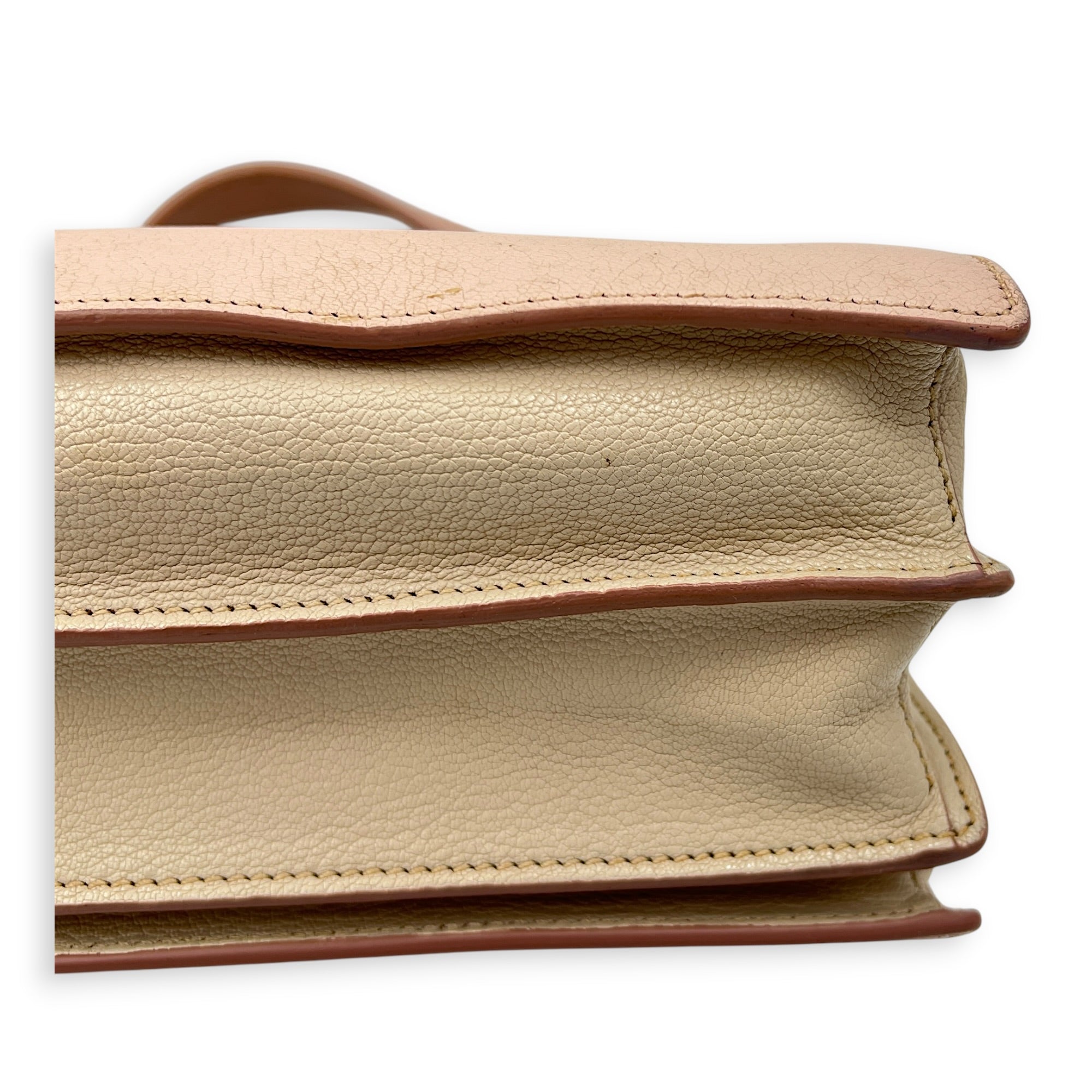 Madras Top Handle Bag Pink in Goat Leather, Gold hardware