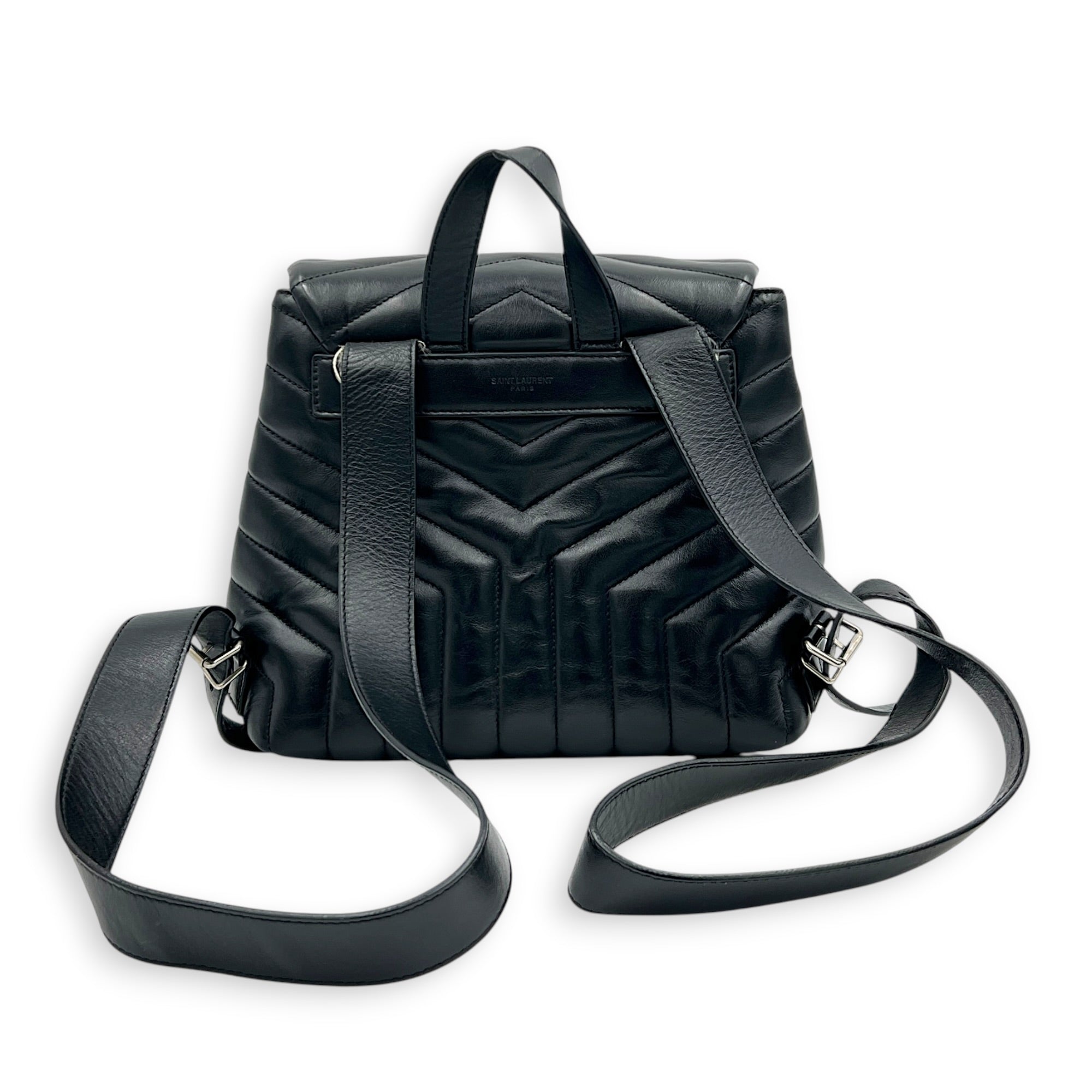 Loulou Backpack Black, Silver hardware