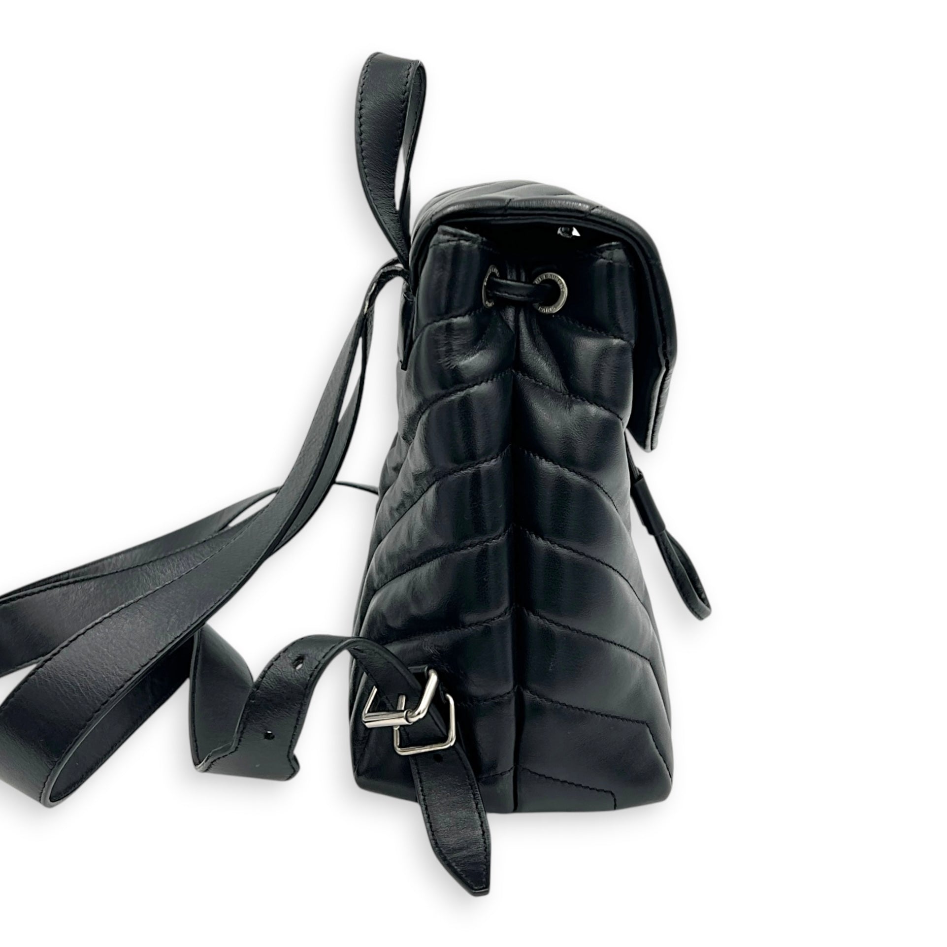 Loulou Backpack Black, Silver hardware