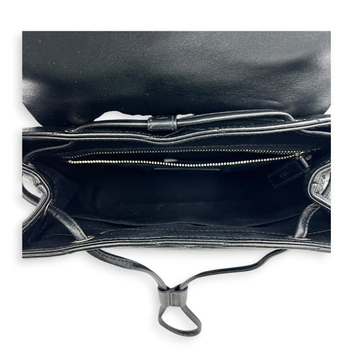 Loulou Backpack Black, Silver hardware