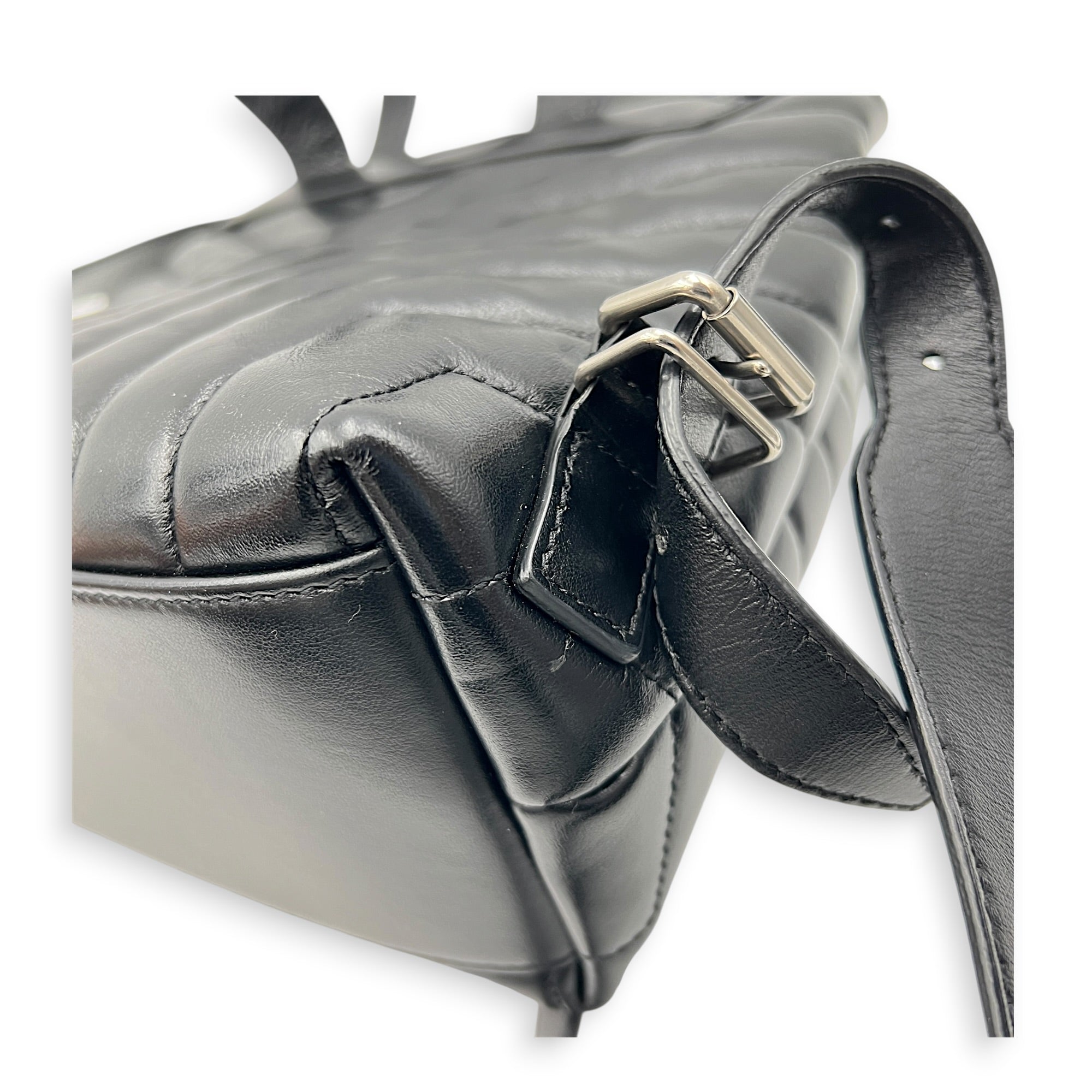 Loulou Backpack Black, Silver hardware