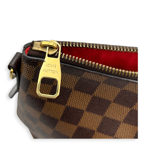 Siena GM Brown Top Handle Bag in Coated Canvas, Gold hardware