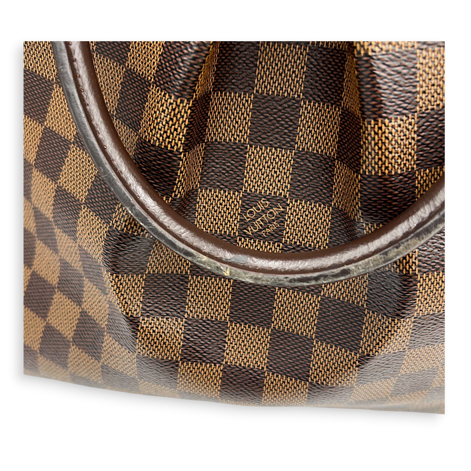 Siena GM Brown Top Handle Bag in Coated Canvas, Gold hardware