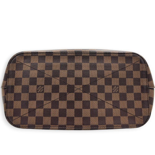 Siena GM Brown Top Handle Bag in Coated Canvas, Gold hardware
