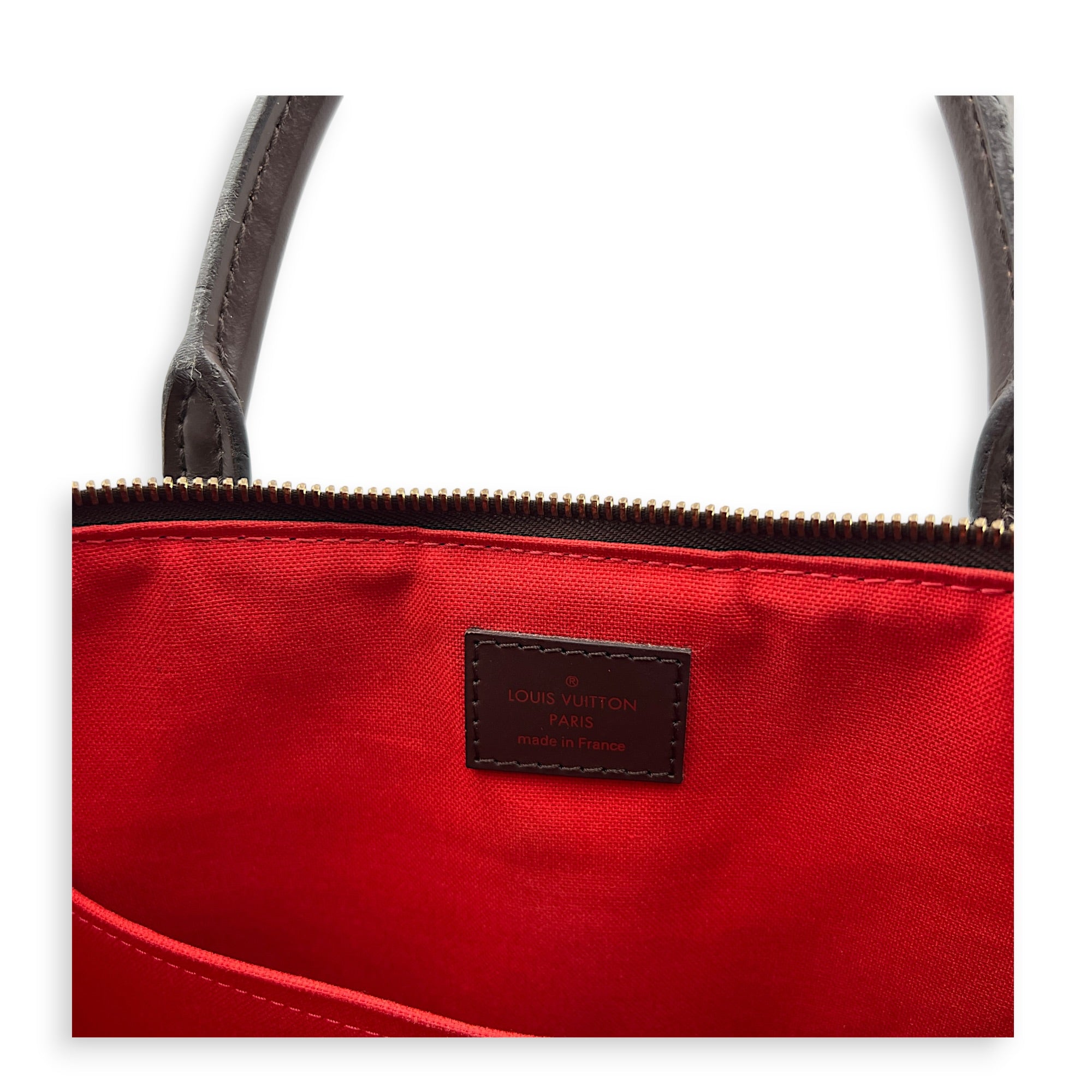 Siena GM Brown Top Handle Bag in Coated Canvas, Gold hardware