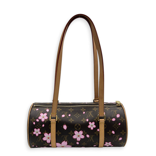 Papillon Shoulder Bag Cherry Blossom x Murakami in Monogram Coated Canvas, Gold hardware