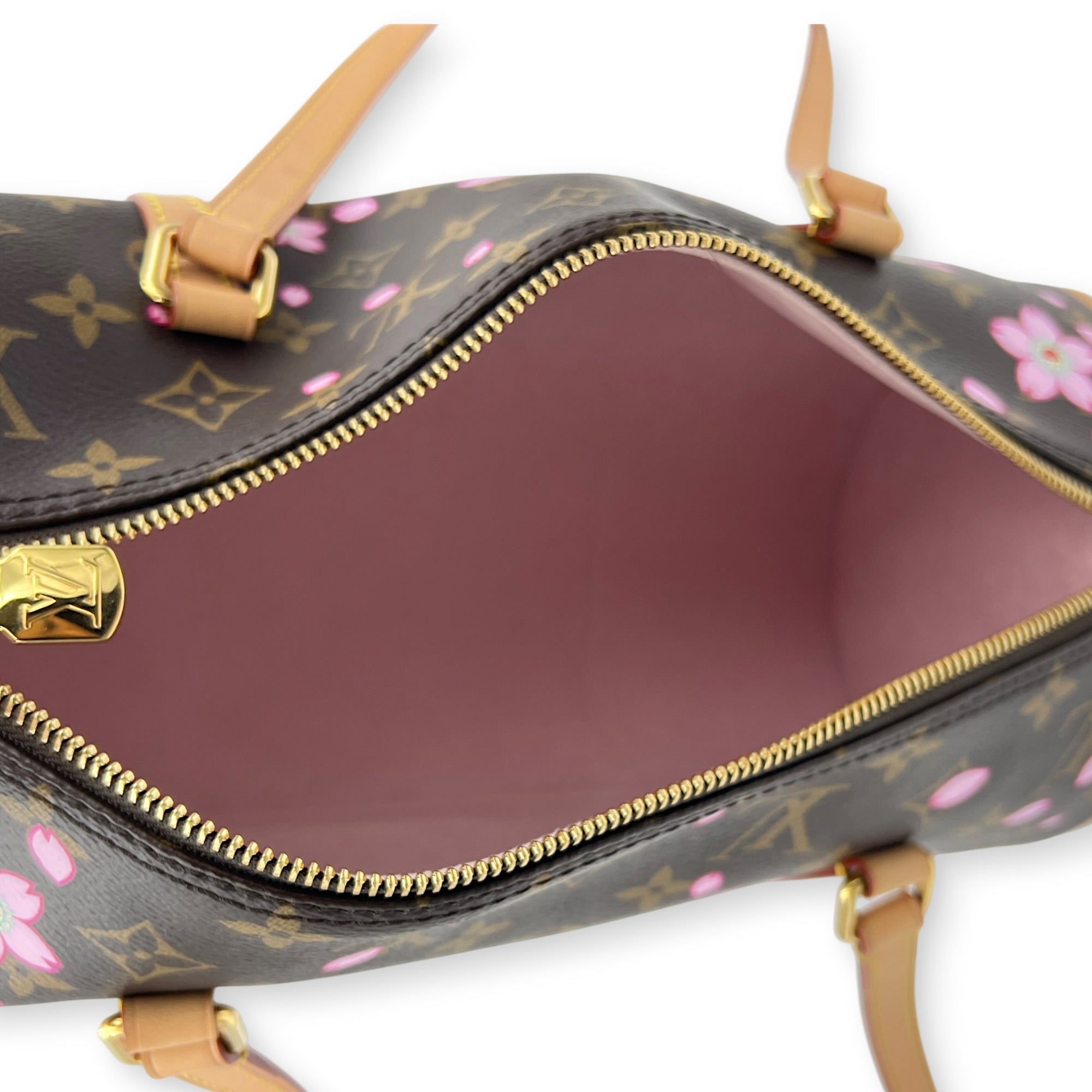 Papillon Shoulder Bag Cherry Blossom x Murakami in Monogram Coated Canvas, Gold hardware