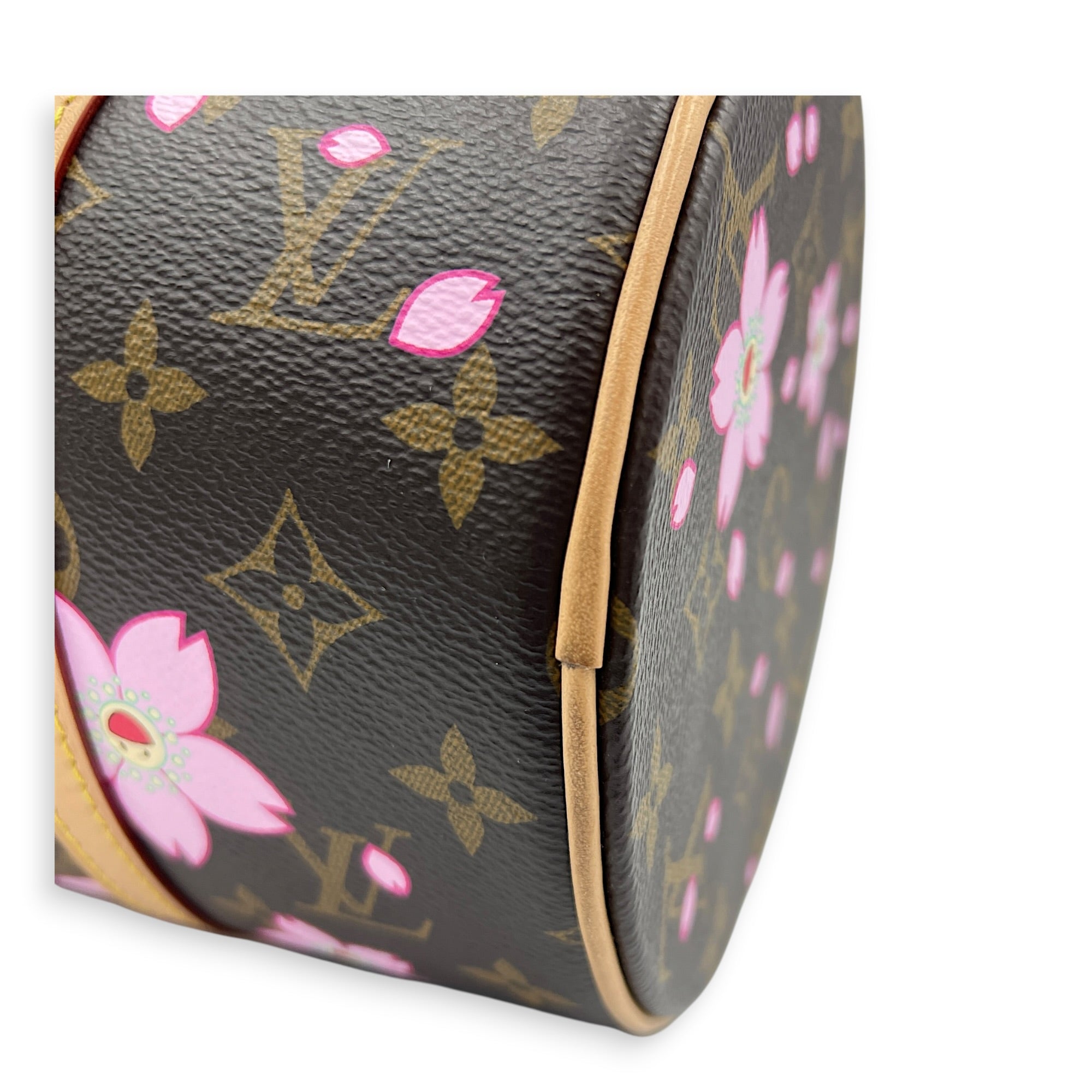 Papillon Shoulder Bag Cherry Blossom x Murakami in Monogram Coated Canvas, Gold hardware