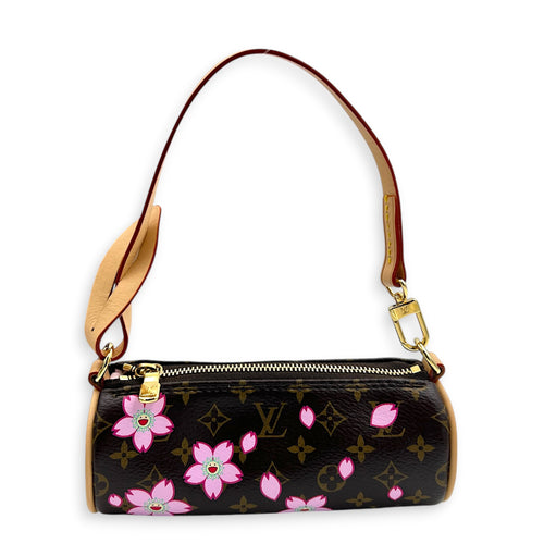 Papillon Shoulder Bag Cherry Blossom x Murakami in Monogram Coated Canvas, Gold hardware