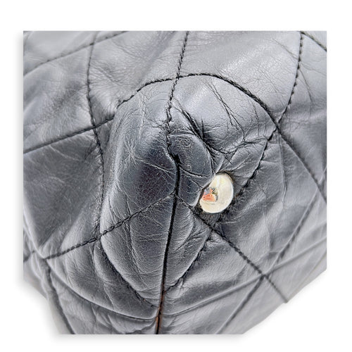 In The Business Black Tote Bag in Calfskin, Silver hardware