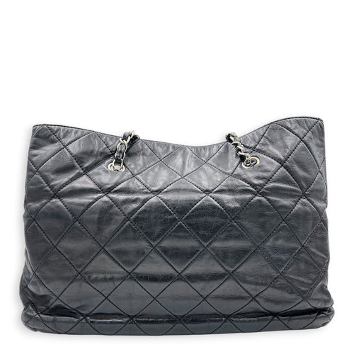 In The Business Black Tote Bag in Calfskin, Silver hardware