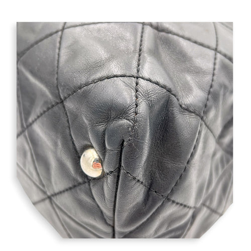 In The Business Black Tote Bag in Calfskin, Silver hardware
