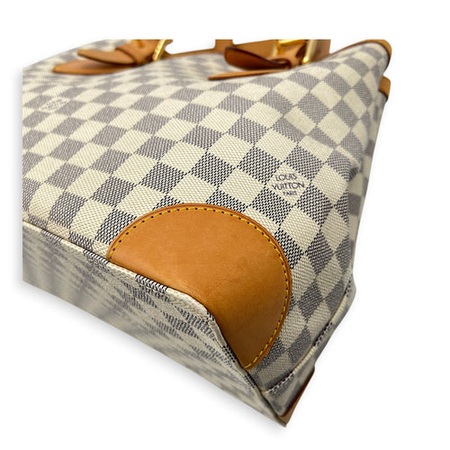 Hampstead White Azur Shoulder Bag in Coated Canvas, Gold hardware