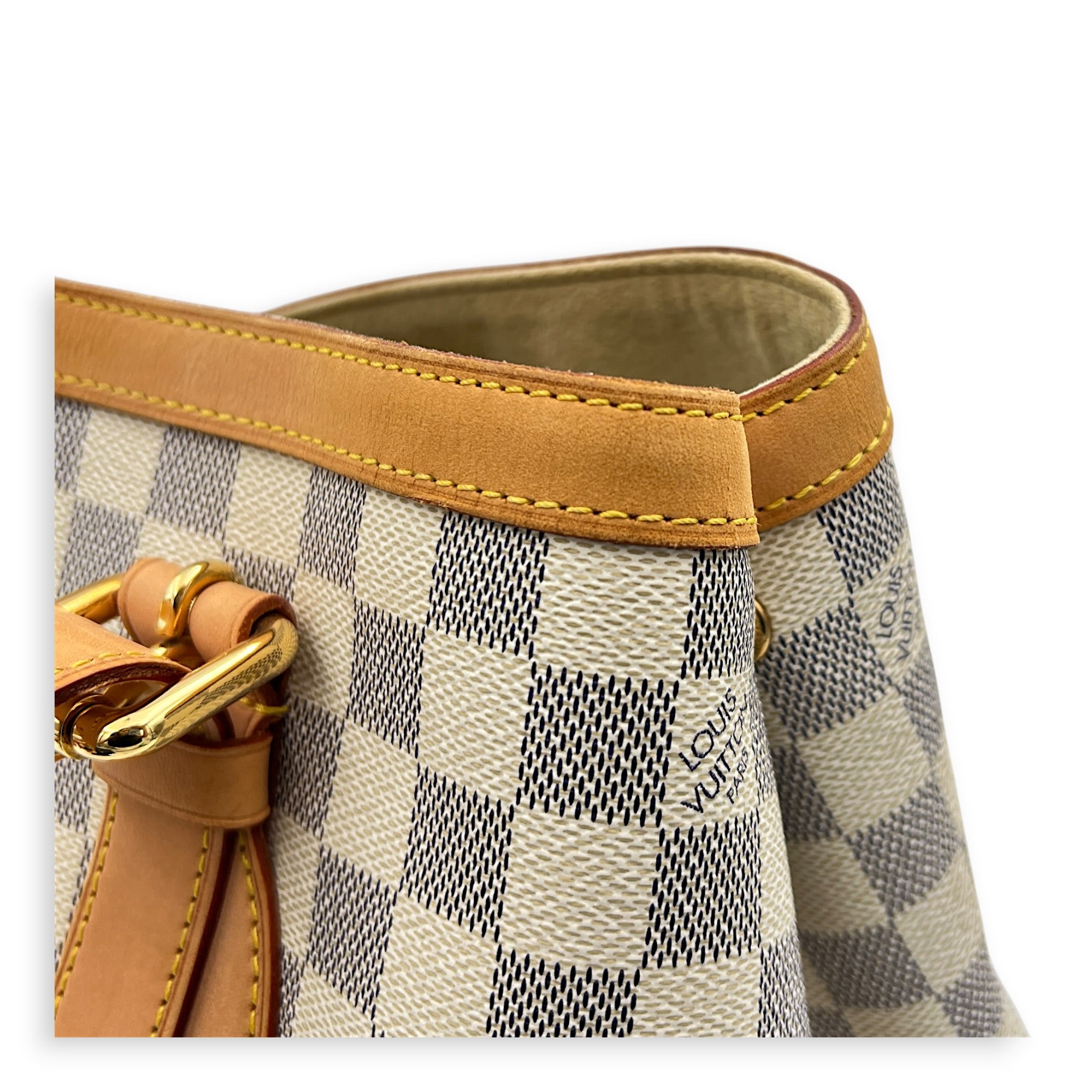 Hampstead White Azur Shoulder Bag in Coated Canvas, Gold hardware