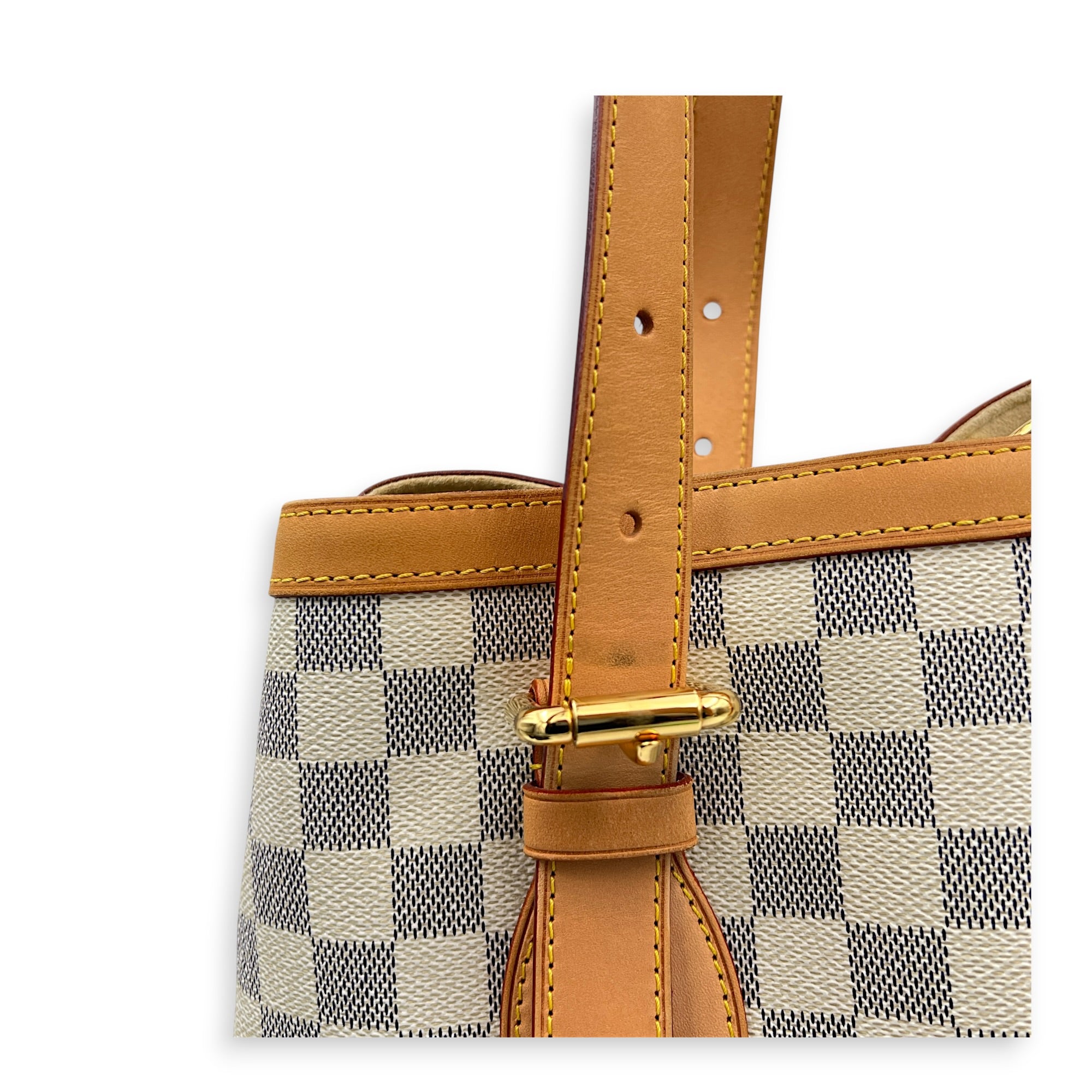Hampstead White Azur Shoulder Bag in Coated Canvas, Gold hardware