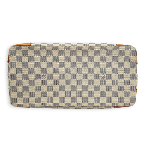 Hampstead White Azur Shoulder Bag in Coated Canvas, Gold hardware