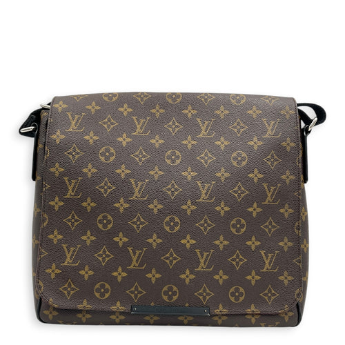 District Brown Shoulder Bag in Monogram Coated Canvas,  hardware