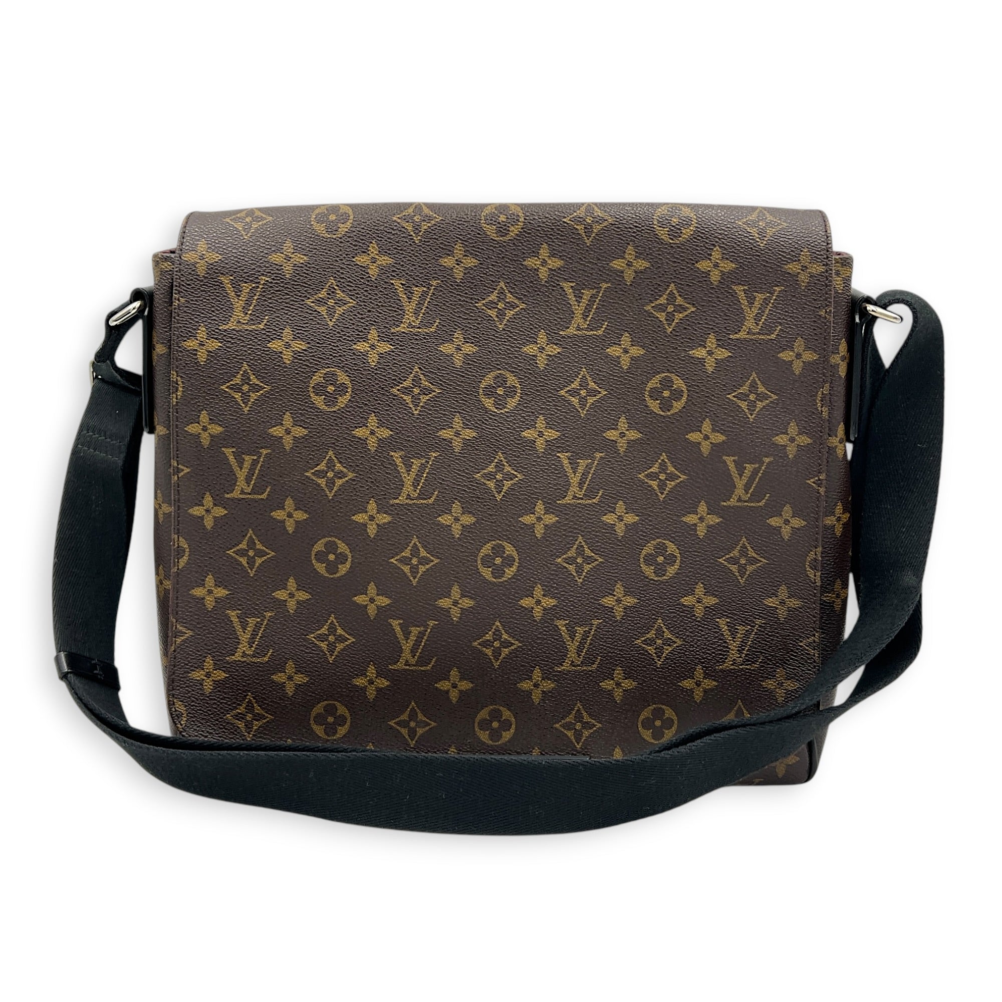 District Brown Shoulder Bag in Monogram Coated Canvas,  hardware