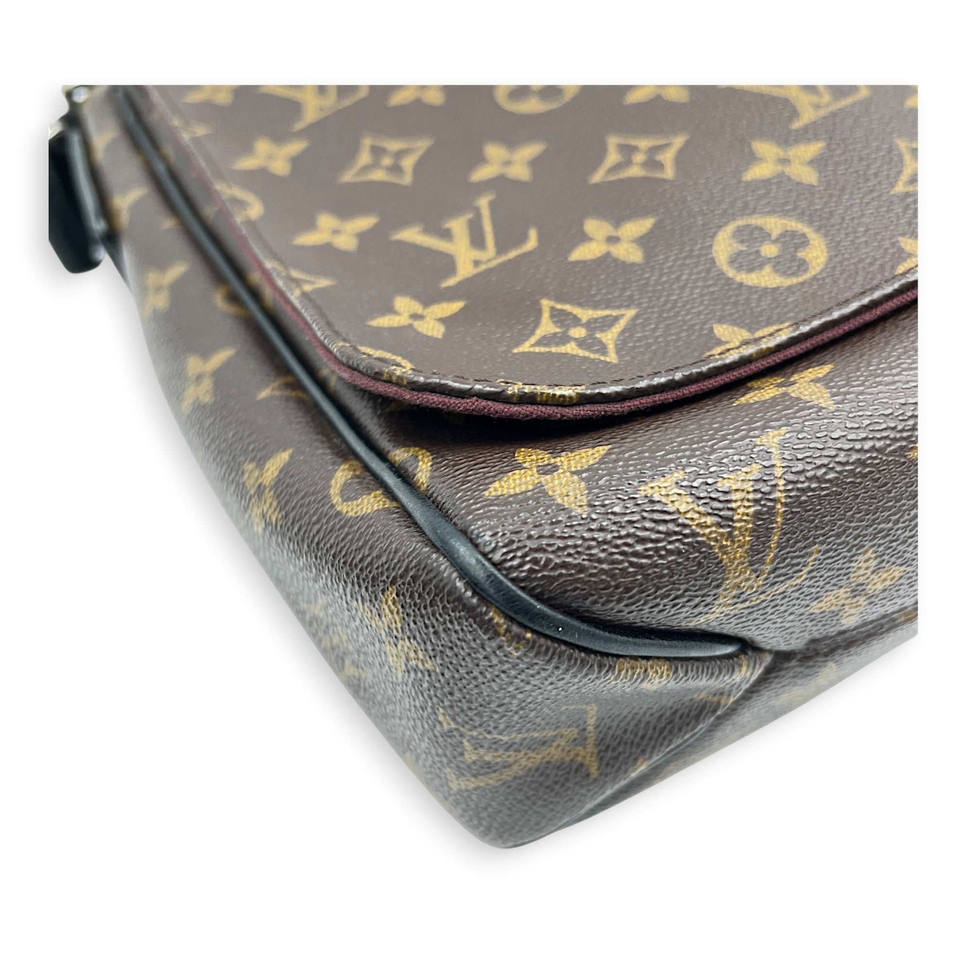 District Brown Shoulder Bag in Monogram Coated Canvas,  hardware