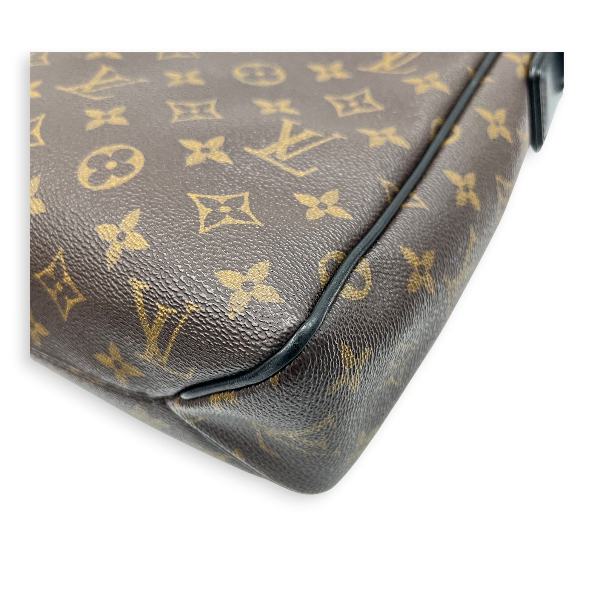 District Brown Shoulder Bag in Monogram Coated Canvas,  hardware