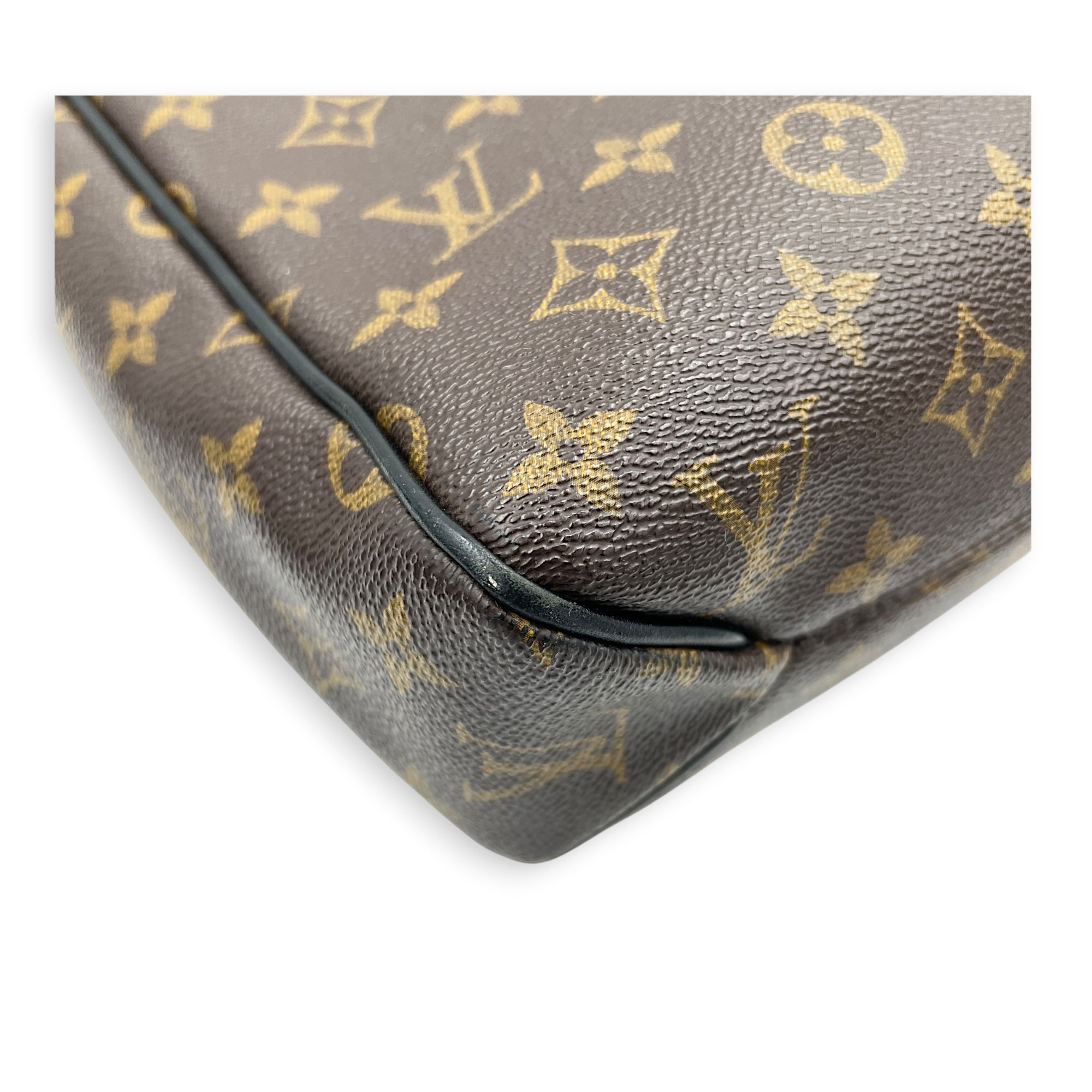 District Brown Shoulder Bag in Monogram Coated Canvas,  hardware