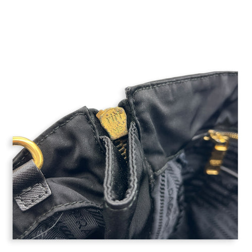 Re-Nylon Tote Bag Black, Gold hardware