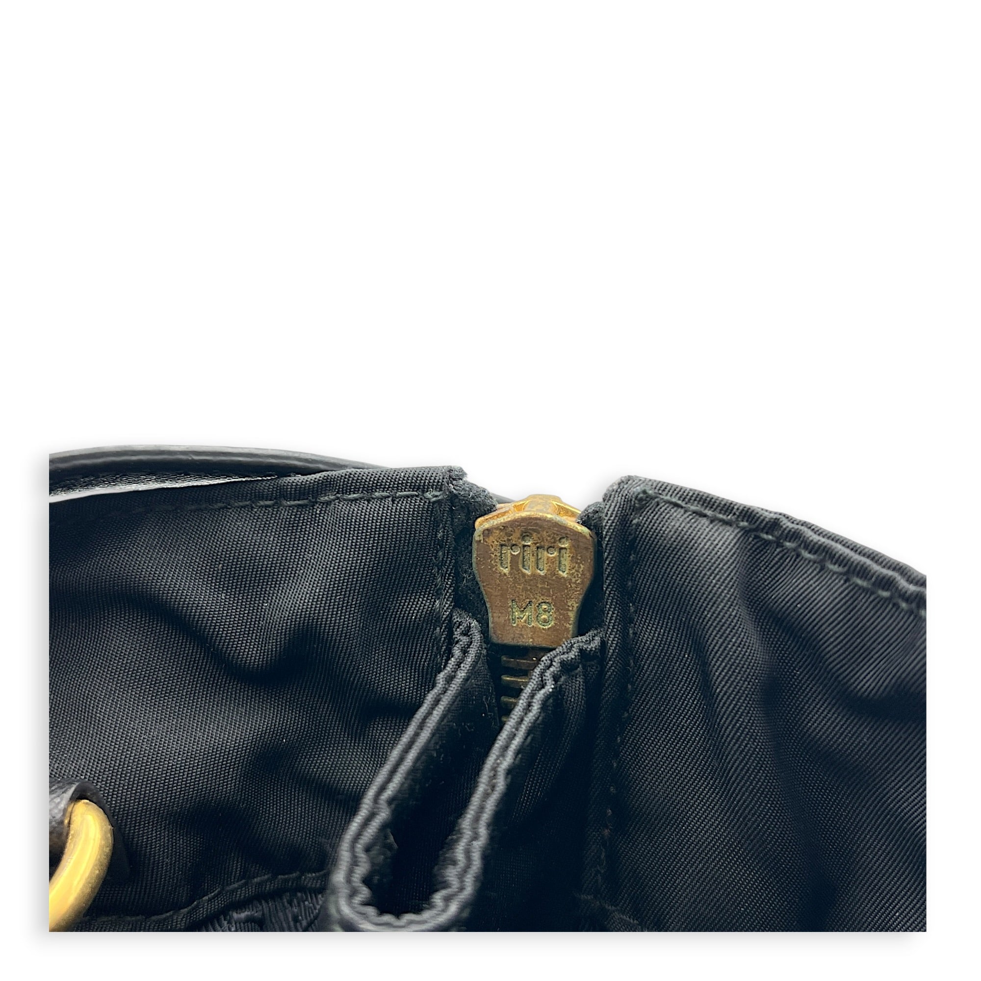 Re-Nylon Tote Bag Black, Gold hardware