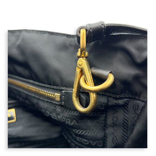 Re-Nylon Tote Bag Black, Gold hardware