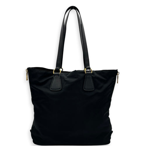 Re-Nylon Tote Bag Black, Gold hardware