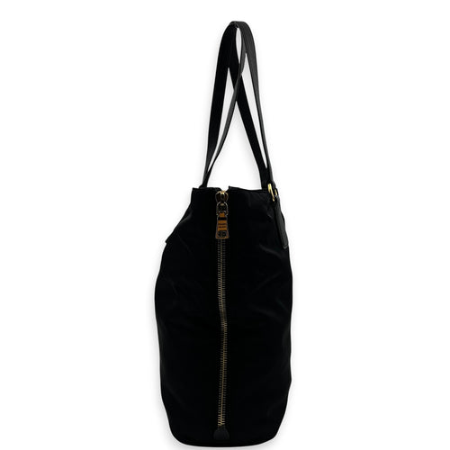 Re-Nylon Tote Bag Black, Gold hardware