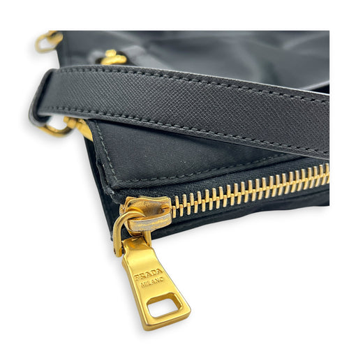 Re-Nylon Tote Bag Black, Gold hardware