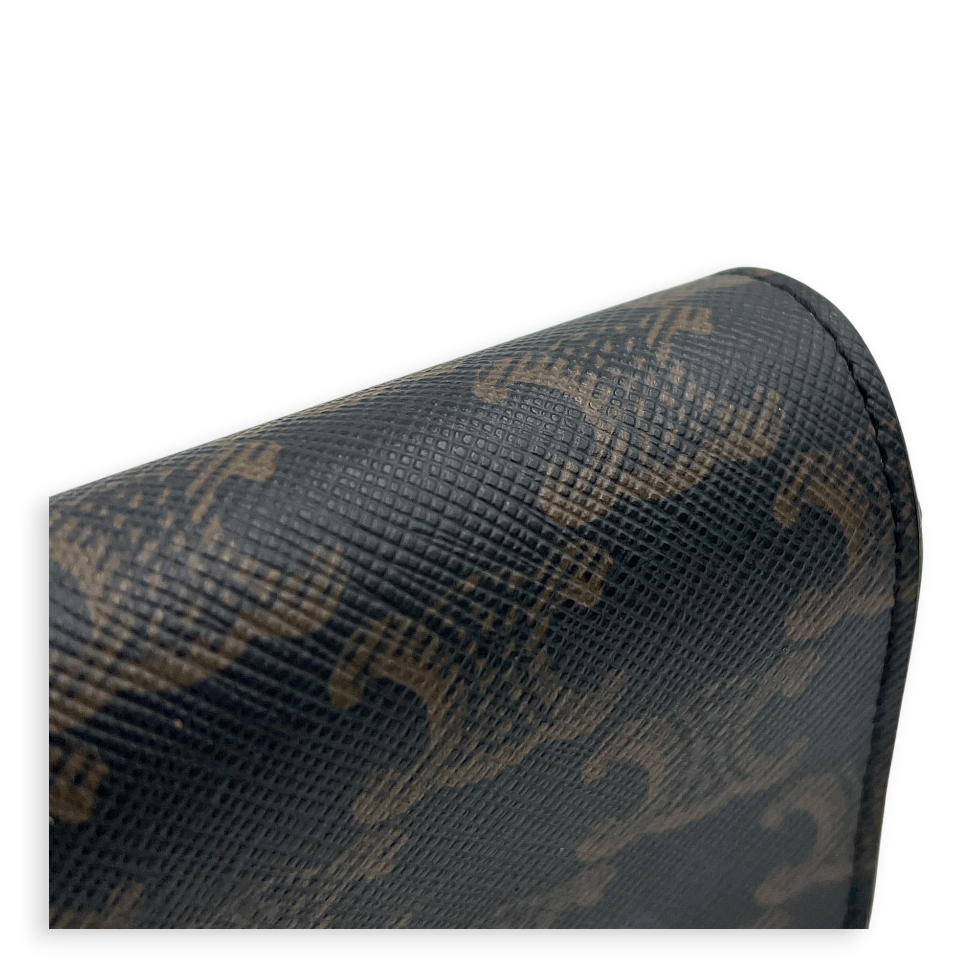 Triomphe Shoulder Bag Brown in Coated Canvas, Gold hardware