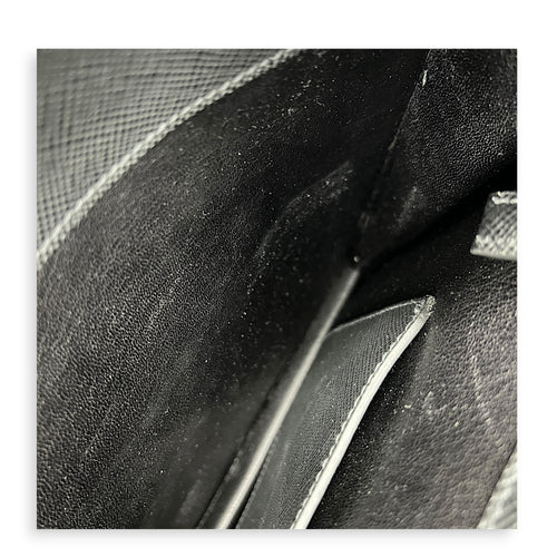 Briefcase Black Briefcase in Saffiano Leather, Silver hardware
