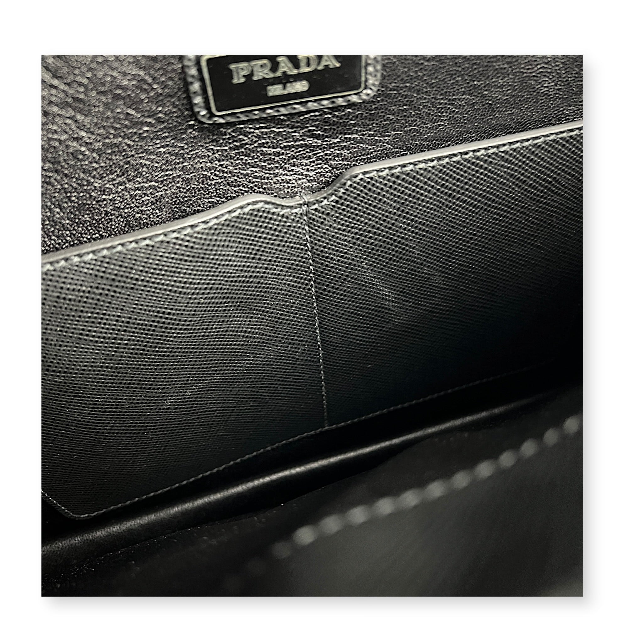 Briefcase Black Briefcase in Saffiano Leather, Silver hardware