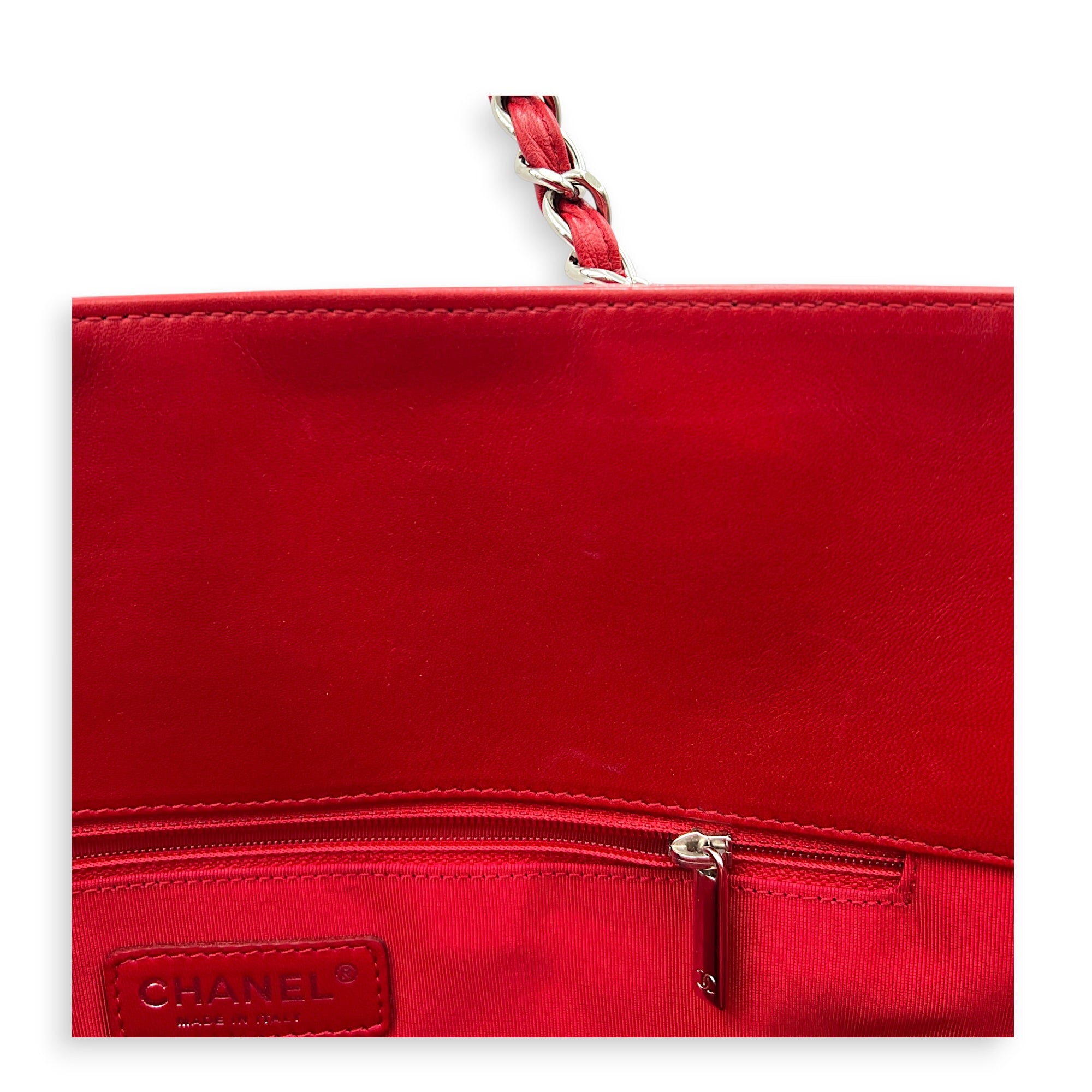 Lipstick Tote Red Tote Bag in Patent Leather, Silver hardware