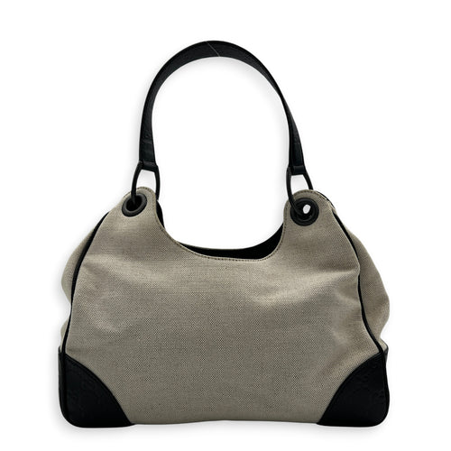 Guccissima Beige Shoulder Bag in Canvas, Gunmetal hardware