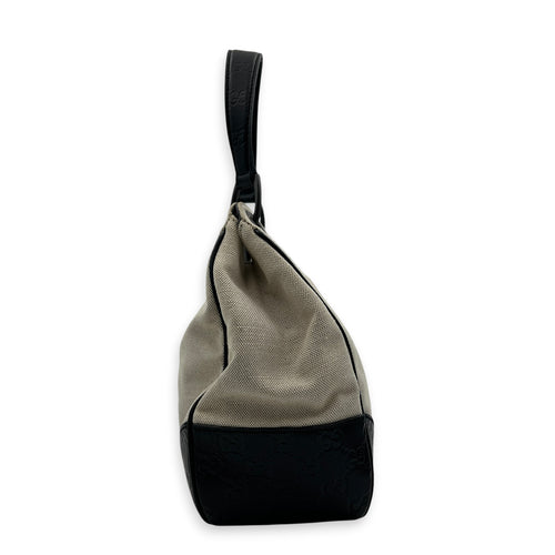 Guccissima Beige Shoulder Bag in Canvas, Gunmetal hardware