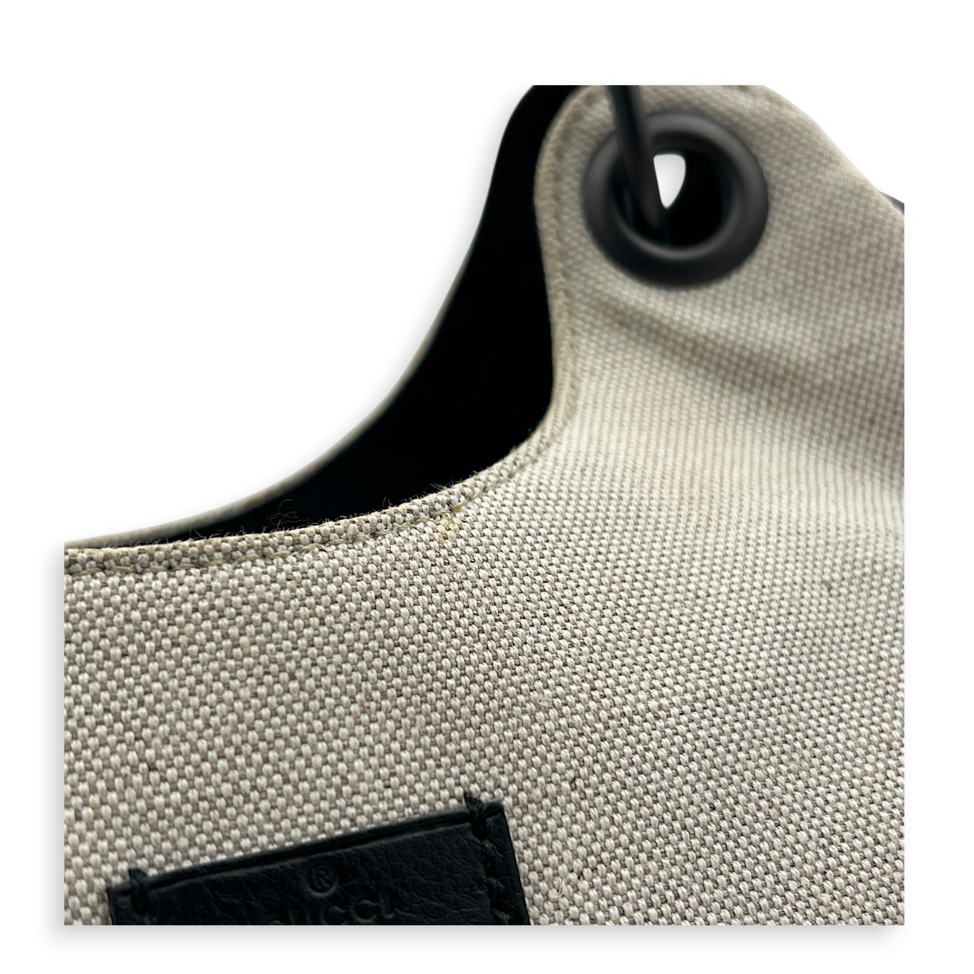 Guccissima Beige Shoulder Bag in Canvas, Gunmetal hardware