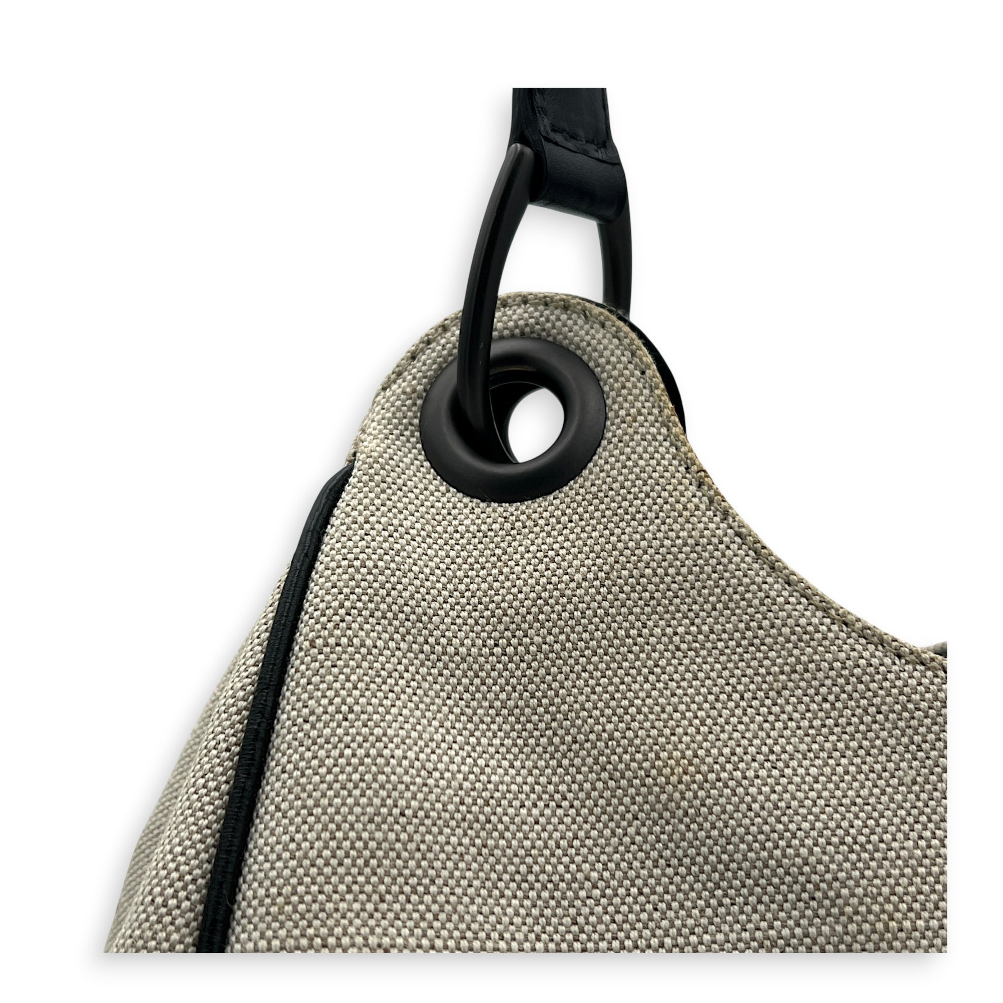 Guccissima Beige Shoulder Bag in Canvas, Gunmetal hardware