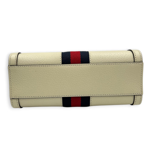 Ophidia Top Handle Bag Small White Ivory in Calfskin, Gold hardware