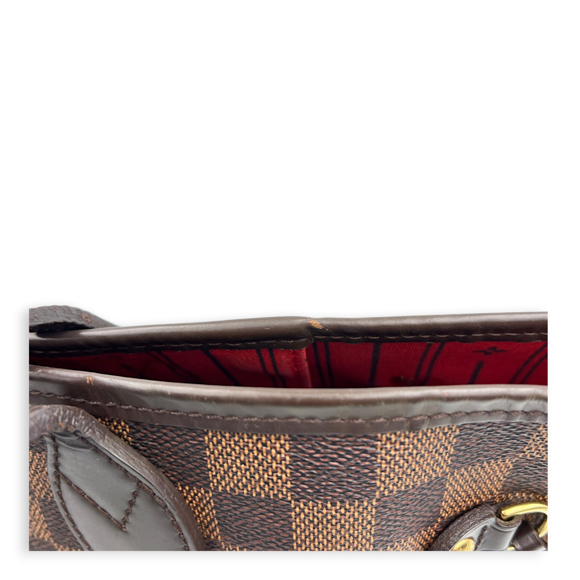 Neverfull MM Damier Ebene Tote Bag in Coated Canvas, Gold hardware